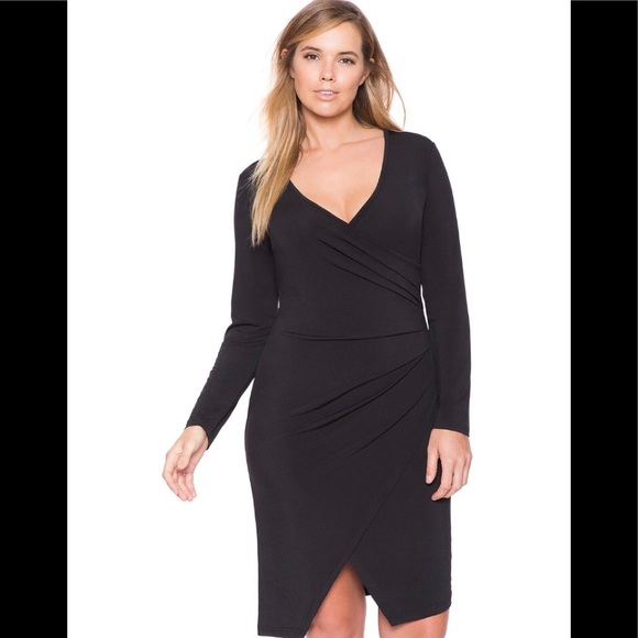 black wrap dress 16